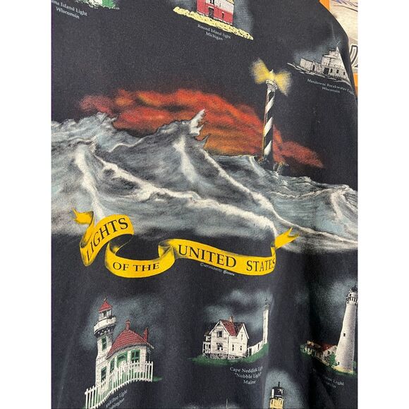 Vintage 90s Art Unlimited Lighthouse Of America Cardigan - Picture 5 of 6